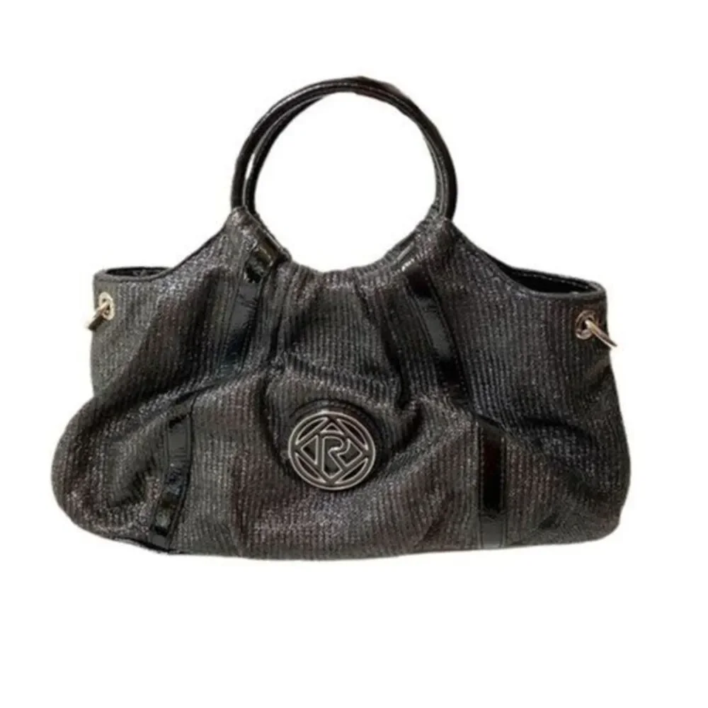 Relic Black Weave Style Black Satchel Purse
